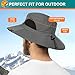 SUN CUBE Wide Brim Sun Hat Men Women, Mens Fishing Hats Sun UV Protection, Womens Hiking Bucket Hat, Outdoor Summer Safari Beach Boonie, Camping Unisex UPF 50+ Gray