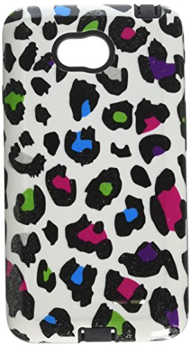 MyBat Asmyna Leopard Skin Glittering Advanced Armor Protector Cover for LG MS323 Optimus L70 - Retail Packaging - Multi Color/Black