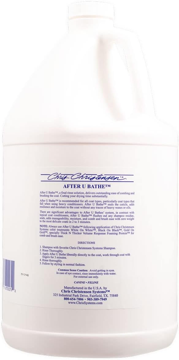 Chris Christensen Gallon Liquid and Pump Dispenser Bundle - After Bath Final Rinse Solution, Adds Moisture and Resilience, No Waxes/Oils, Easily Dispenses, No Mess