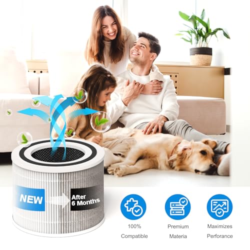 Image of Core 300 Replacement Filter for LEVOIT Core 300-P, Core 300S, Core 300, Core 300-RF, Core 300-RAC Air Purifier, 3-in-1 H13 True HEPA Filter Replacement, 2 Pack, White