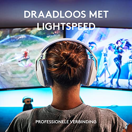 Logitech G435 LIGHTSPEED en Bluetooth draadloze gaming headset - Lichtgewicht, over-ear, ingebouwde microfoons, 18 uur batterij, compatibel met Dolby Atmos, PC, PS4, PS5, mobiel - Wit - Afbeelding 3