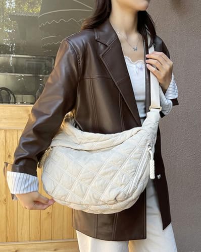 Image of Nylon Crescent Crossbody Bag for Women Shoulder Tote Handbag Casual Sling Bag Dumpling Purse Bag for Outdoor Travel