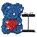 Orso Rosa,Orsacchiotto Rosa Regalo,Orsacchiotto Da Rose Artificiali,Regali Di San Valentino Per Lei,Egalo Per La Festa Della Mamma,Con Una Confezione Regalo Trasparente (blu reale)