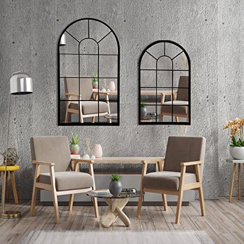 Hqijun Wall Mirror Window Decorative Mirrors Arched Farmhouse For Living Room Bedroom Entryway Bathroom Vanity (19.7” X31.5” X0.9”) #TOP7