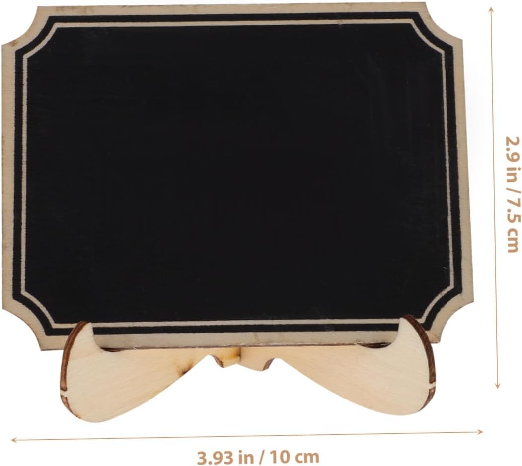 20pcs Small Mini Chalkboard Signs with Rounded Corners, Wooden Blackboard Menu Board for Desktop Message, Decorative Letter Boards for Restaurant, Wedding, and Food Display