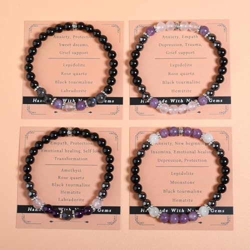 Anxiety Relief Empath Protection Healing Stone Bead Bracelet New Beginning Transformation Grief Support Gifts For Women4