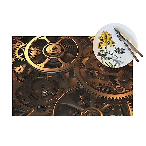 Sets de table haut de gamme en PVC résistants à la chaleur style steampunk