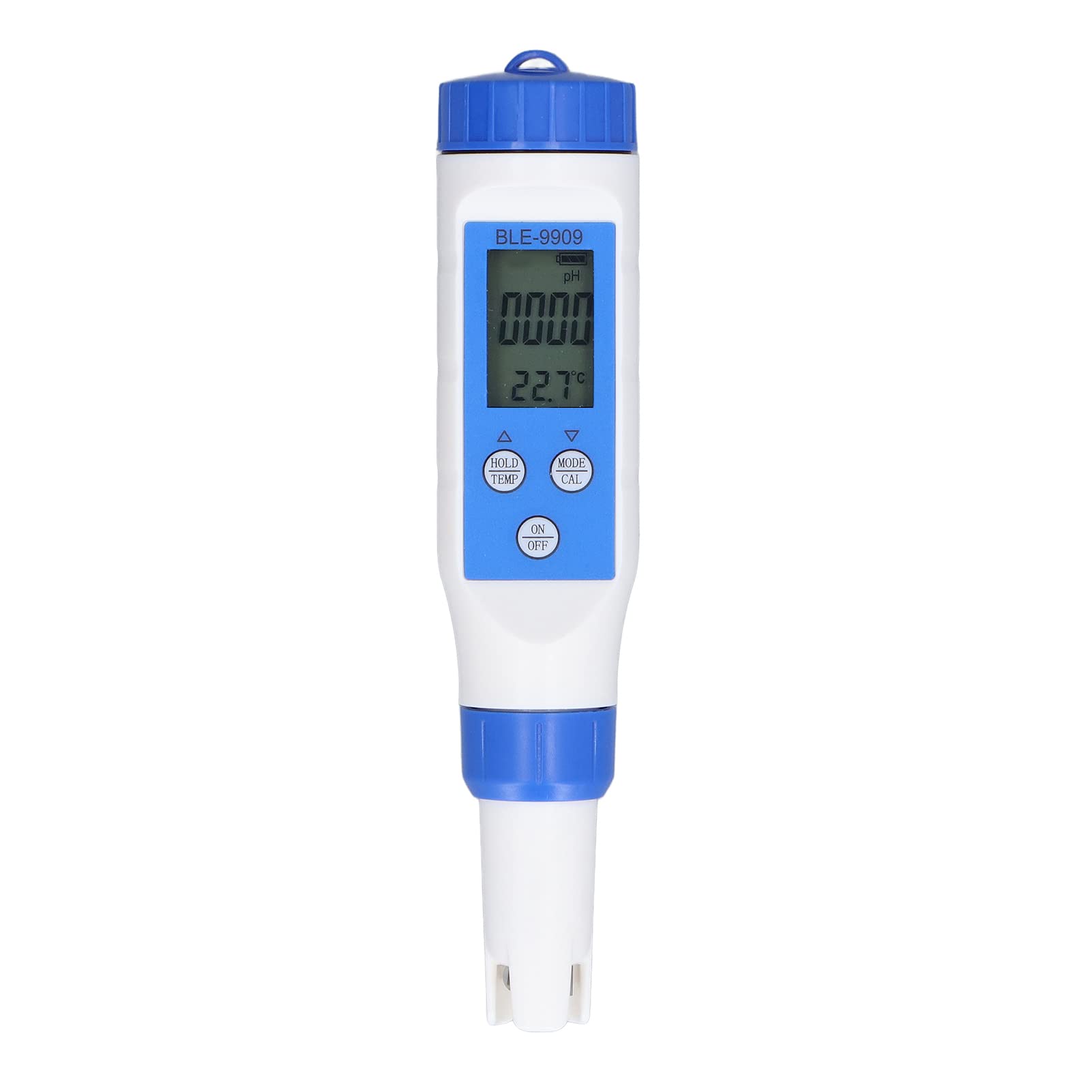 BLE-9909 Miernik Testowy 5 Cali – Tester Temperatury Soli PH EC z kontrolą Aplikacji, automatyczną kompensacją Temperatury i Podświetlanym Wyświetlaczem do Basenów, Akwariów, Hydroponiki