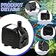 Puddry Wasserpumpe Klein Tauchpumpe, Mini Wasserpumpe Springbrunnenpumpe (450L/H, 8W) mit 4.6ft Stromkabel 2 Düsen, Aquarium Pumpe Gardena Pumpe Teich Pumpe Wasser Pumpe für Fischbecken, Hydrokultur