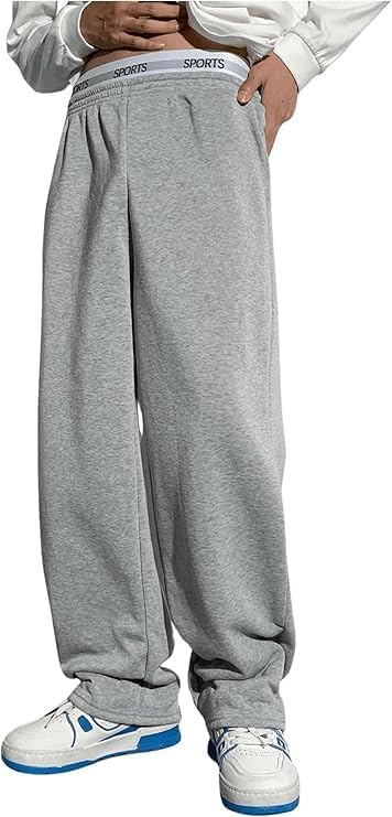 SOLY HUX Boy's Sports Athletic Sweatpants Wide Leg Casual Fall Letter Elastic Waist Baggy Pants