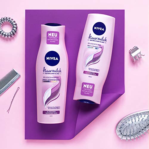 NIVEA Haarmilch natürl Glanz Shampoo 250ML, 6er Pack (6 x 250 g) – Ansicht 3