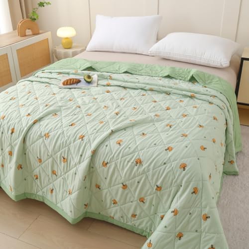 Edredon verano de microfibra Highdi colcha ligera reversible verde 200x230cm para cama doble 3