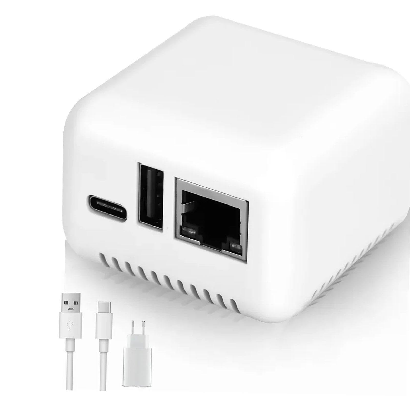 ZOOMELLA Network USB 2.0 Print Server Easy Printing Server for Network Usb2.0 Printer