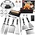 Leteuke Griddle Accessories Kit for Blackstone, 22 Pcs Flat Top Grill Accessories Set for Camp Chef, Grill Accessories with Enlarged Spatulas, Burger Press, Scraper and Carry Bag, BBQ Gifts for Men