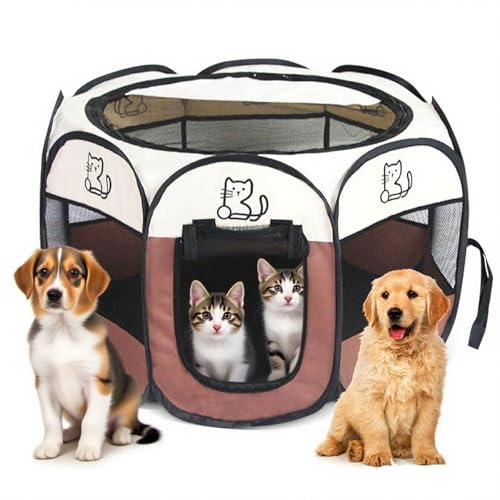 Recinto per Cani da Interno 74x74x43cm, Pieghevole Recinto per Gatti da Esterno Box per Cucciolo Gattini Conigli