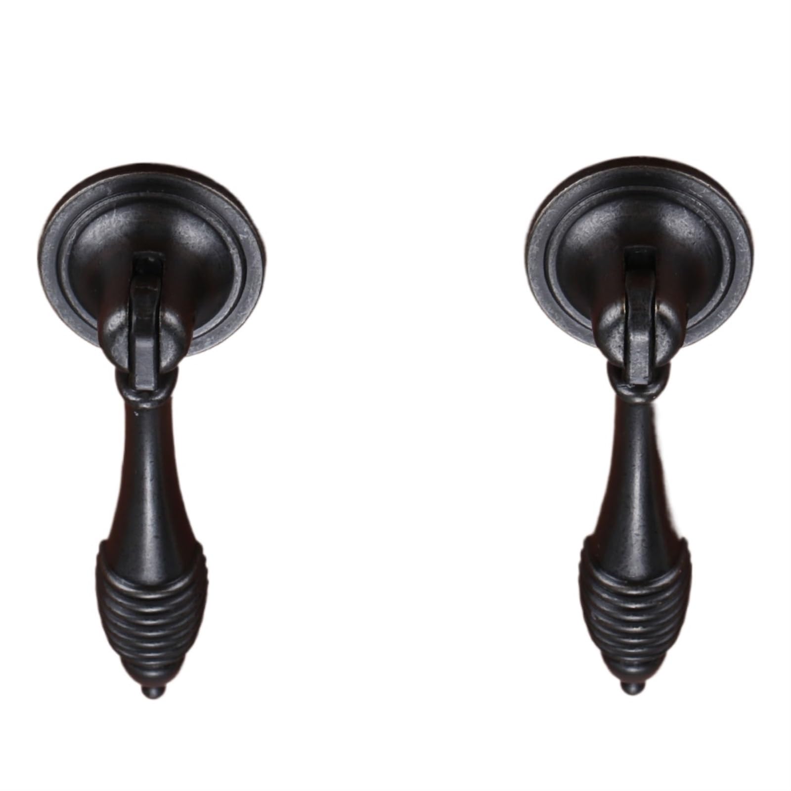 BIVOO 2Pcs Vintage Cabinet Knobs and Handles Cupboard Door Cabinet Drawer Antique Brass Shell Wardrobe Pull Handles Furniture Hardware(A)