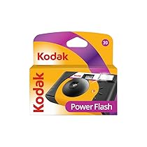 KODAK Power Flash 39 scatti – Fotocamera usa e getta da 35 mm, flash automatico incorporato, ISO 800, messa a fuoco fissa, mirino ottico, riavvolgimento manuale – Nero
