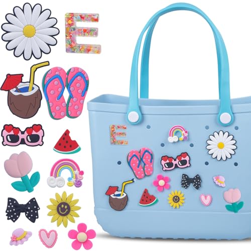 Letter Charms for Bogg Bag Accessories Set,13PCS Beach Bag Charms Compatible with Simply Southern Bogg Bag Accessories Attachments