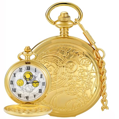 Montre de poche de style rétro argenté Tiong avec cadran blanc et grands chiffres