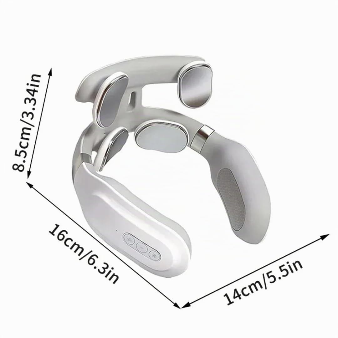 Cervirest Vertaline,Cervirest Massaggiatore Cervicale Masajeador Cuello Elettrico A Impulsi,6 Modalità di Massaggio e Riscaldamento, 16 Livelli di Forza Regolabili, Massaggio Collo Portatile Vocale