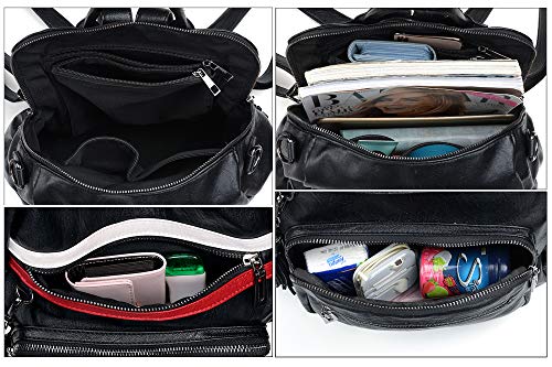Image of UTO Women Backpack Purse Leather Vegan Ladies Fashion Designer Rucksack Convertible Travel Shoulder Bag with Tassel