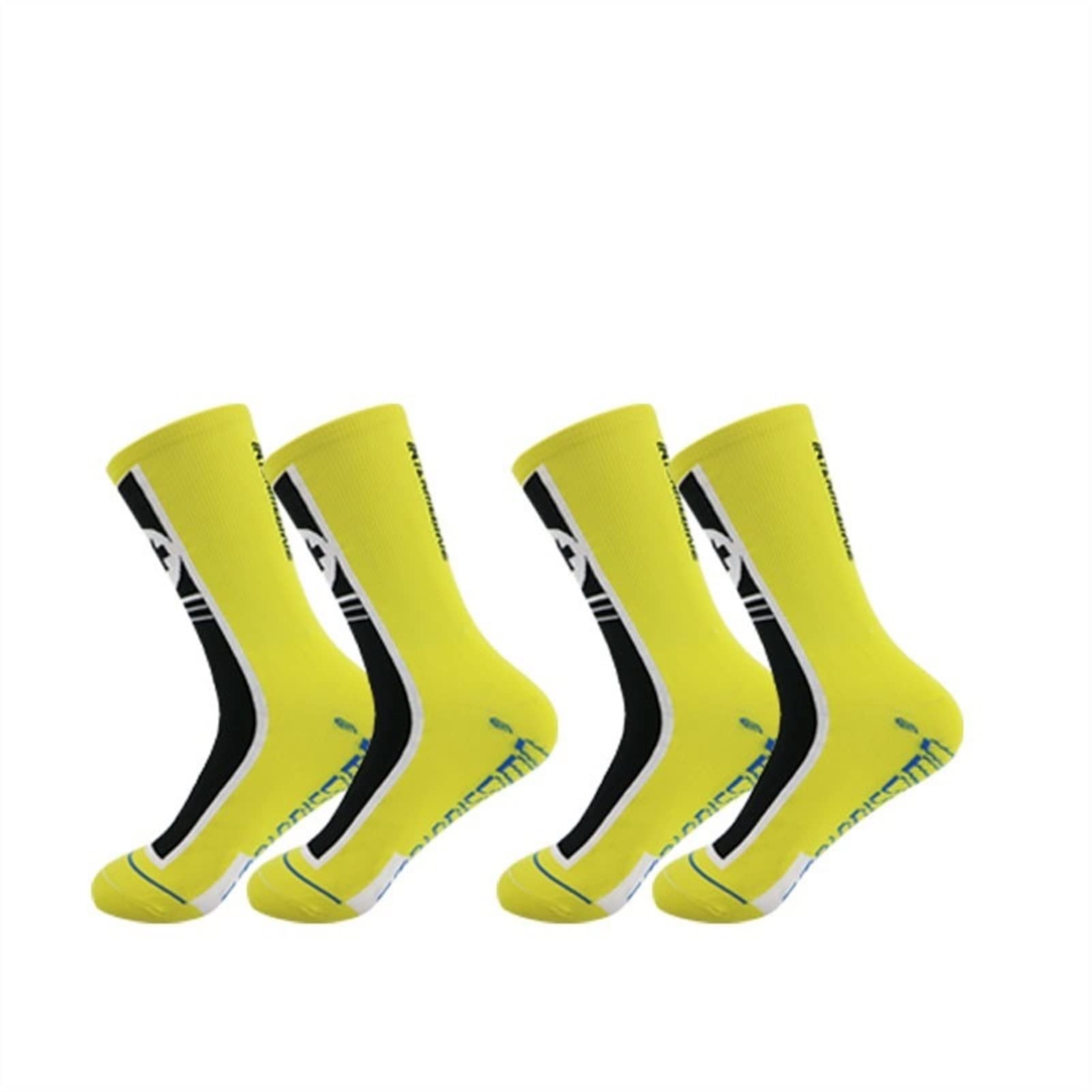 2 Paia di Calze ciclistiche da Uomo in Tubo Multicolor Sport Antiscivolo Calzini da Allenamento Calzini fiancheggiati con Calze Caviglie