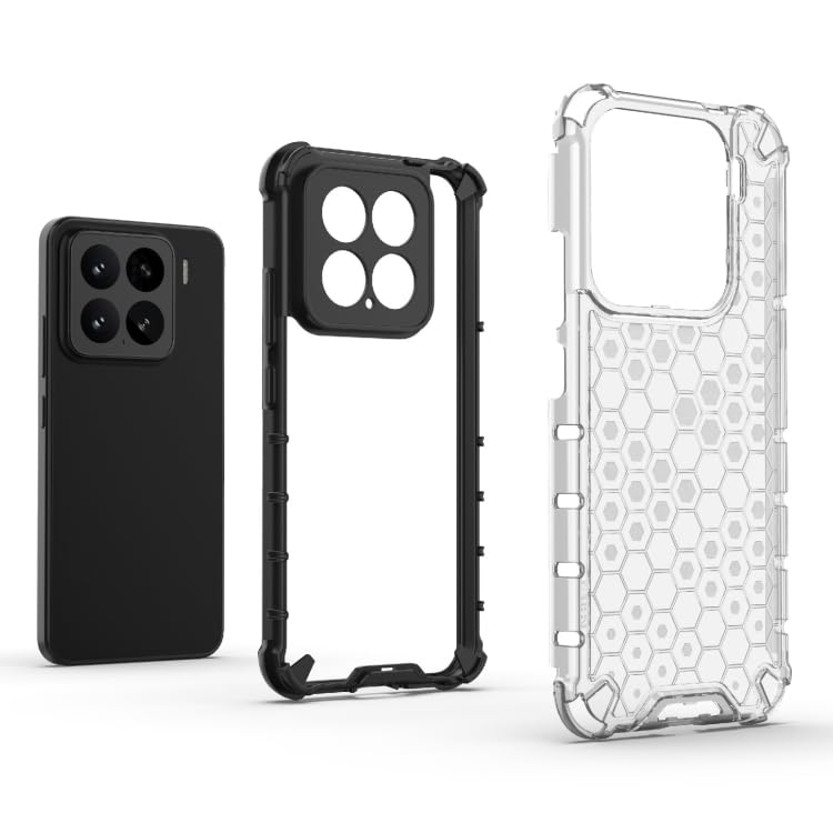 Image of Hard PC Back Case Cover for Xiaomi 15 Honeycomb Pattern Anti Slip Ultra Thin Shockproof Reinforced Corners (Polycarbonate|Clear)