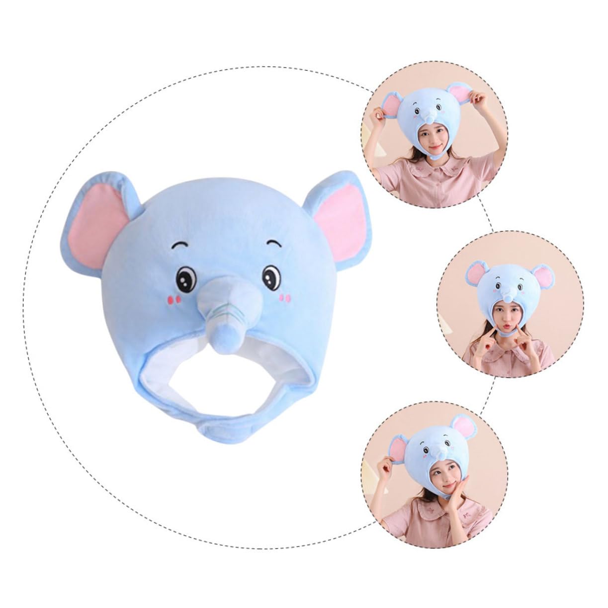 Sombrero De Elefante De Peluche Para Fiesta Accesorio Fotográfico Para Carnaval Accesorio Para Disfraz Para Adultos Y Adolescentes Algodón Pp Diseño Divertido