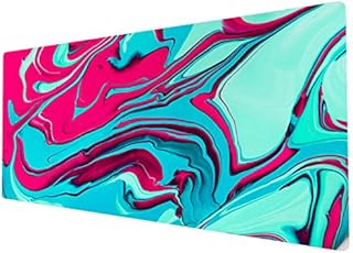 Large Mouse Mat | XXL Mouse Pad | Extended Mouse Pad | Desk Mat Large | Large Mouse Mat Gaming | Full Desk Mouse Mat | Gaming Mouse Pad Large | 900 x 400 Mouse Mat | Blue Pink Marble White