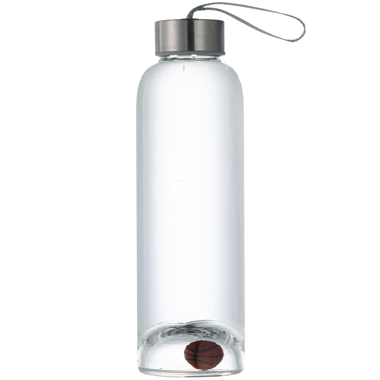 Crazy Music 32 oz Clear Glass Water Bottles,Reusable Glass Juicing Bottles with Stainless Steel Leak Proof Lids -16 oz Sports Water Bottle with Time Marker for Gym, Sports, Outdoors(32 Oz Gold