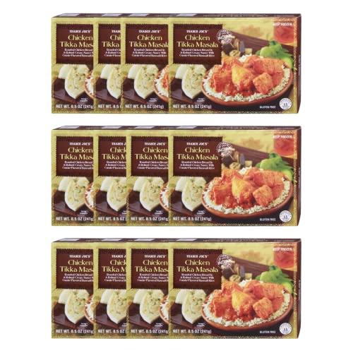 Trader Joe's Chicken Tikka Masala - Gluten Free - 8.5Oz Per Box, 12 Boxes Total - Authentic Indian Recipe #TOP29