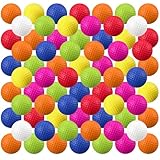 Junkin 80 Pcs Foam Golf Balls Rubber Practice Balls Realistic Feel and Flight Sport Training for Indoor or Outdoor Backyard Golf Training(Mixed Colors)