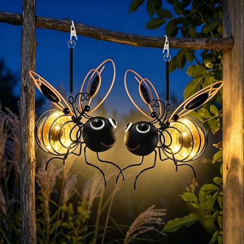 Lampe solaire abeille lumineuse pour recréer un jardin féerique