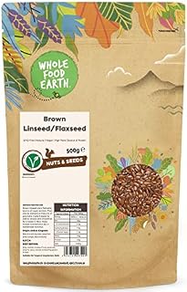 Wholefood Earth Brown Linseed/Flaxseed 500g | GMO Free | Natural | Vegan | High Fibre | Source of Protein