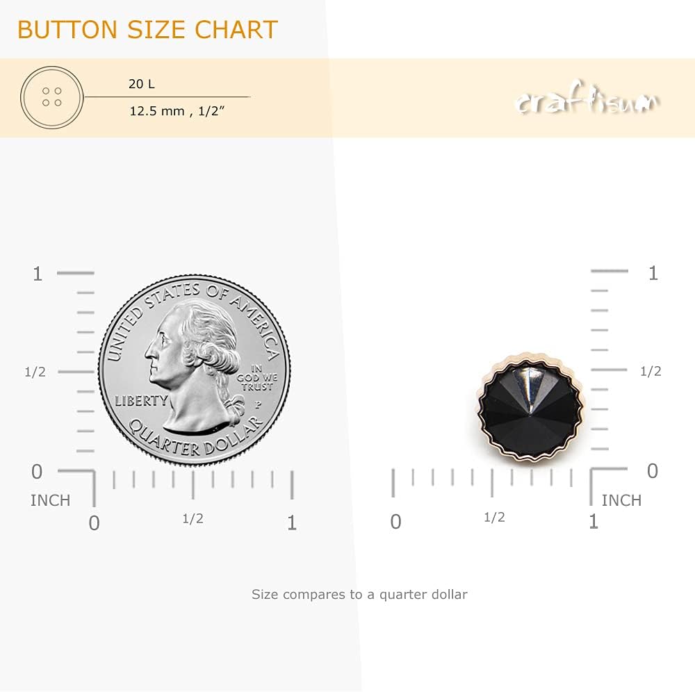50 pcs Decorative Black Rhinestone Resin Sewing Shank Buttons image 2