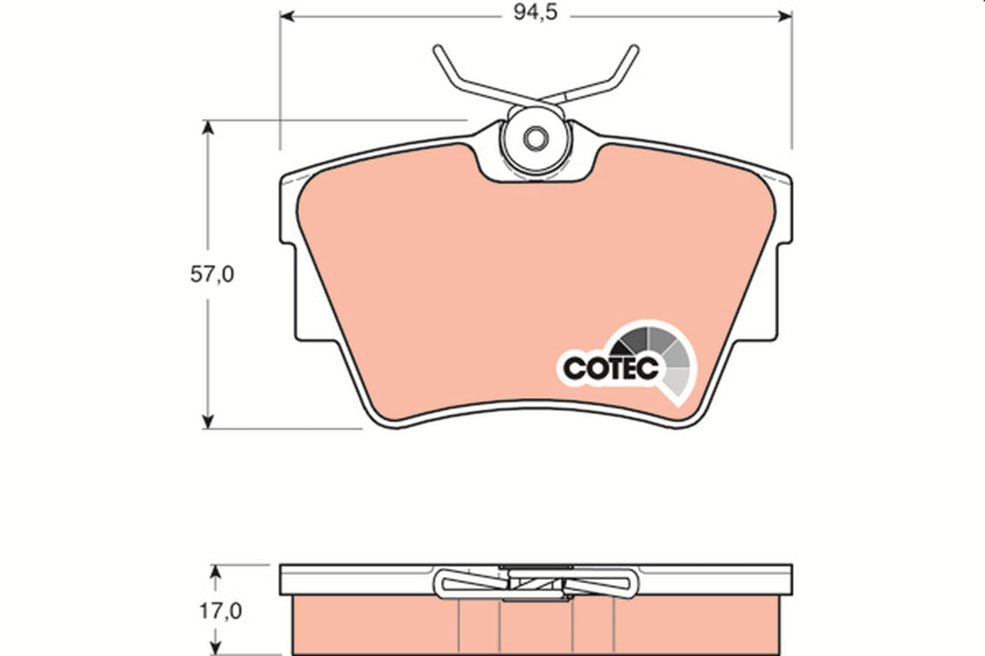 Image secondaire de TRW GDB1479 Kit De Plaquettes De Frein Frein à Disque COTEC pour Renault Trafic III Fourgon (FG_) 2014 - Essieu Arrière et autre