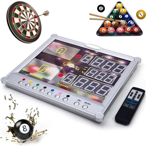 Tablero de Puntuación de Snooker LED con Control Remoto - Pantalla Digital para Montar en la Pared o en el Escritorio, 0-199 Puntuación para Snooker y Pool, Mantenedor de Puntuación Electrónico