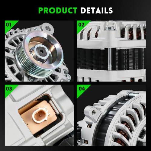 Image of 11537N Alternator Compatible with 2012-2015 Honda Civic, 2016-2018 HR-V 1.8L, 2013-2015 Acura ILX 2.0L, 12V 95Amp, 6-Groove Pulley, A5117 A5TJ0191 31100R1AA010 06311-R1A-505RM