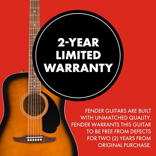 Image of Fender California Debut Redondo Series Acoustic Guitar, Beginner Guitar, 2-Year Warranty, 2-Tone Sunburst