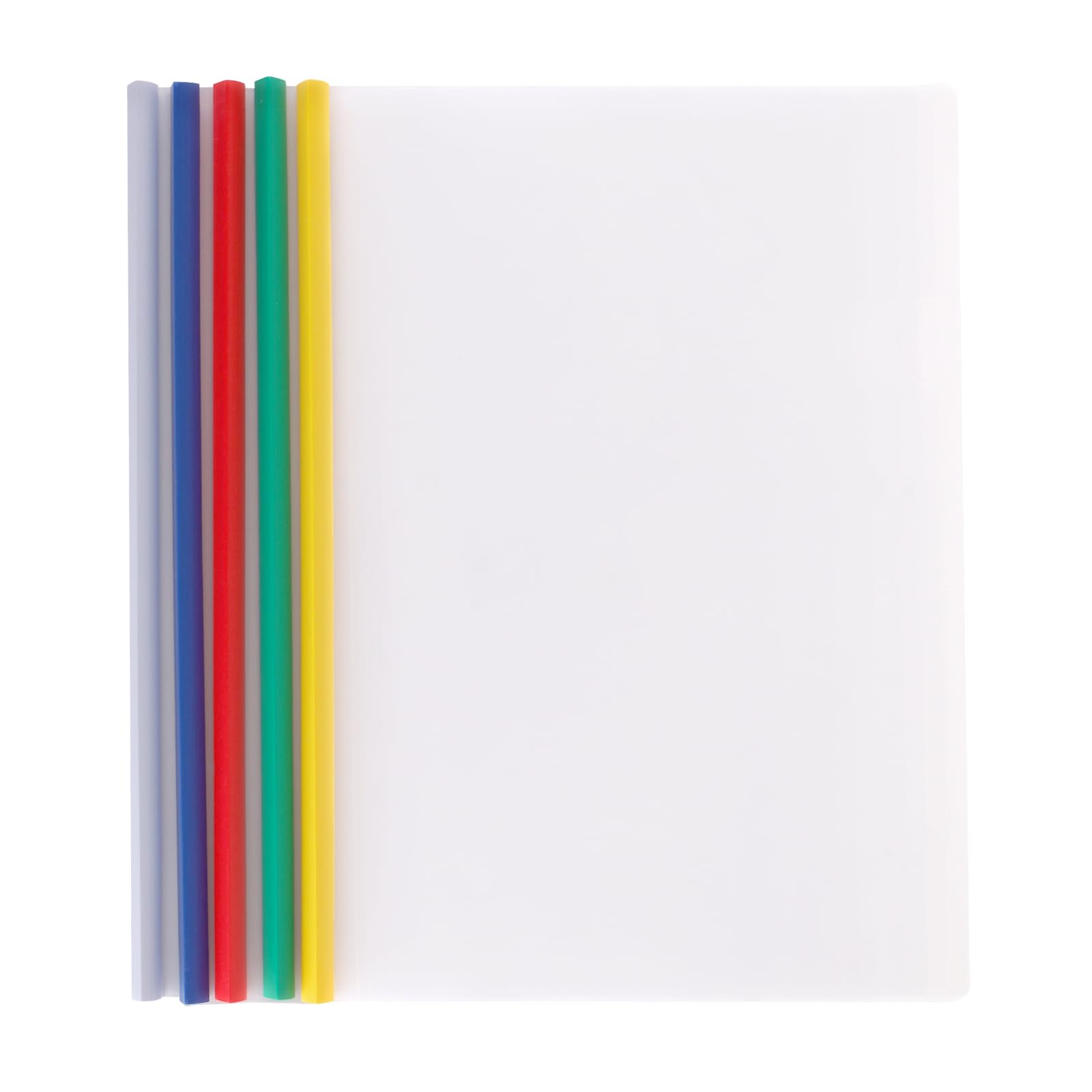 JEUIHAU 40 Pcs A4 Report Covers with Sliding Bar, Clear Clip Bar Files Project Presentation Covers Hold Up to 60 Sheets for Home School Office Documents, Mixed Colours