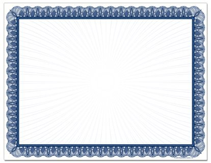 Desktop Publishing Supplies Blue Value Blank Certificates - 100 Sheets - Inkjet/Laser Compatible - Great for Graduations, Acheivements & Awards