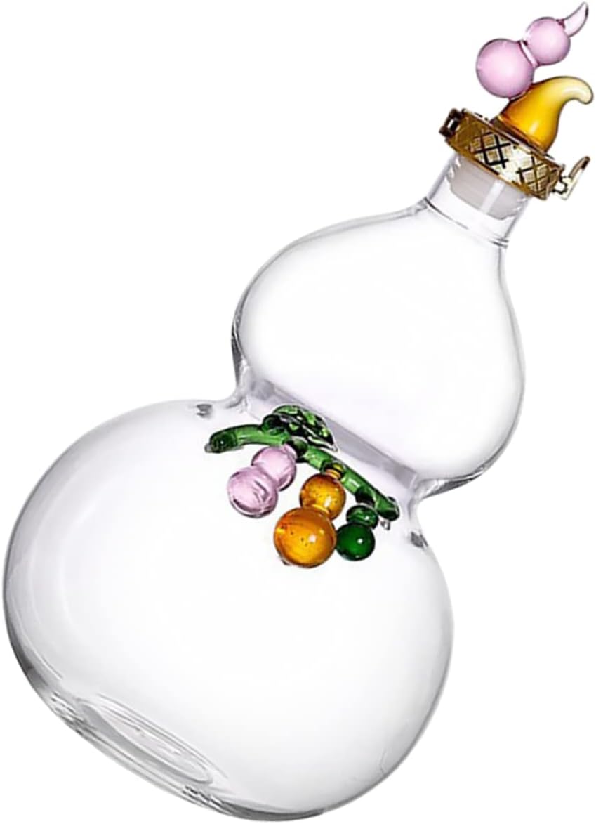 Alipis Creative Gourd Shaped Glass Wine Bottle Decorative Empty Storage Container for Wine Sealed Design for Enhanced Drinking Experience for Wine Lovers and Housewarming