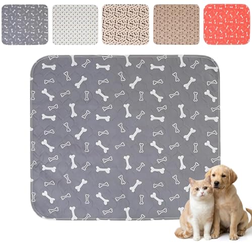 Puppy Pee Pads with Pheromones Forever Pad Washable Pee Pads for Dogs Reusable Dog Pee Pads Waterproof and Leak-Proof Non-Slip Base Training Pad Suitable for Home(Gray XS:11.8*11.8in)