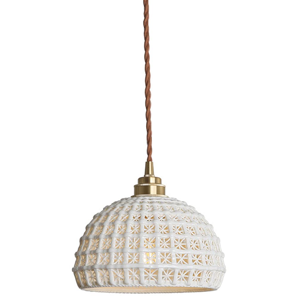 Suspension céramique dôme design mi-siècle épuré pour hôtel et bar chic
