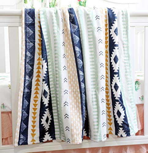 Sahaler Succulents Cactus Plush Fleece Throw & Receiving Baby Blankets for Boys and Girls,Fleece Plush Blanket for Nursery Crib, Stroller, Toddler Bed, Carseat 30x40 (Aztec Buck)