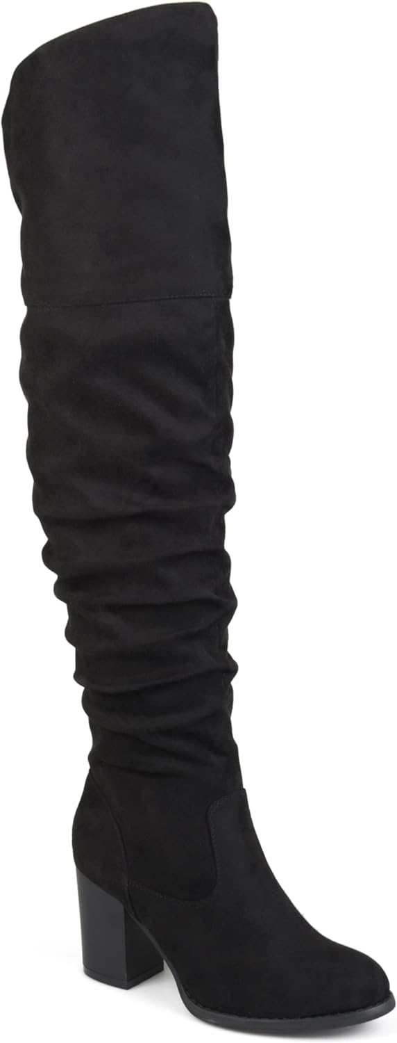 Journee Women's Extra Wide Calf Kaison Boots Black, 7.5 Wide