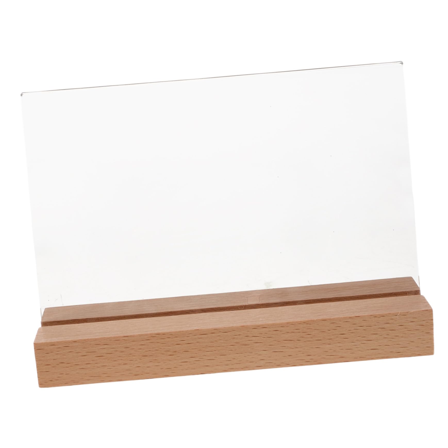 Porte-affiche de Comptoir 5pcs en Acrylique avec Base Bois