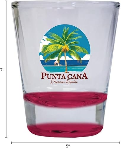 Miniatura 2 de R and R Imports Punta Cana República Dominicana Souvenir - Vaso de chupito (1.5 onzas), color rojo