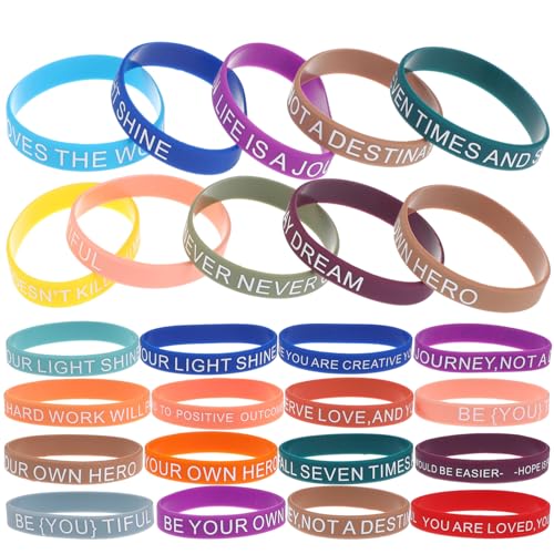 Pulseras motivacionales de silicona elásticas para adolescentes y eventos deportivos