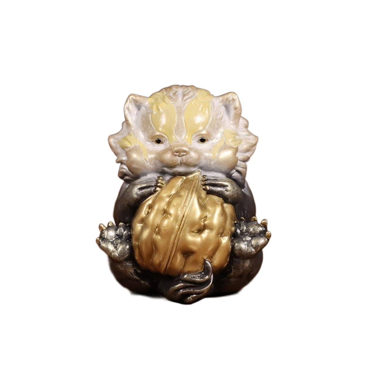 BHGFYXBS Attract Wealth Statue Ornament Desktop Statue Happy Family Copper Crafts Entryway Ornaments Cartoon Badger Copper Sculpture Desktop Decorations Wealth Decor,Skin-9 * 9 * 11cm
